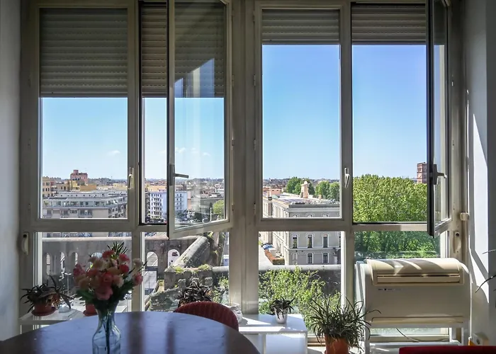 דירה Panoramic Loft Near Colosseum And Termini Station - Parking Included רומא